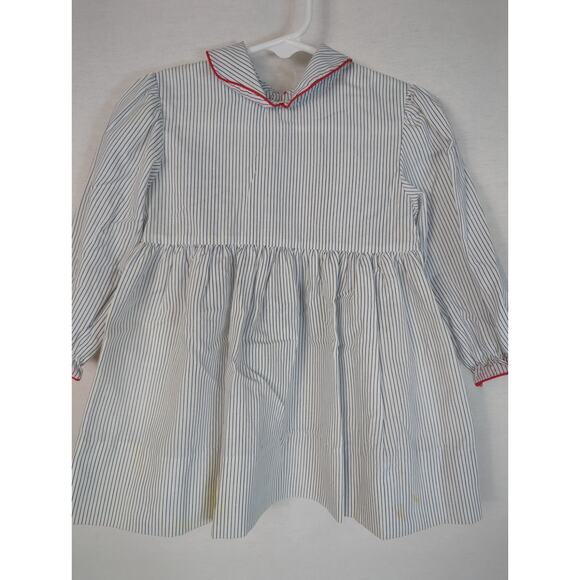 Baby Togs Vintage 80's Tulip Corduroy Pinafore Striped Dress 2 Piece 2T - Picture 11 of 11